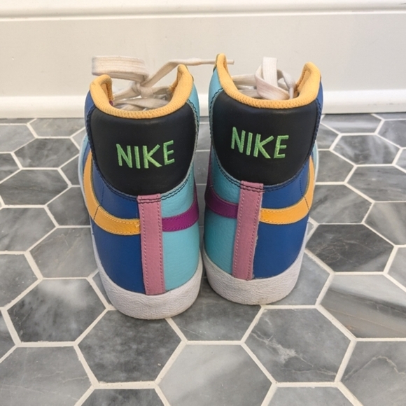 Nike Blazer Mid Aurora Purple Multicolor High Top Sneakers Youth 6 - Picture 4 of 8